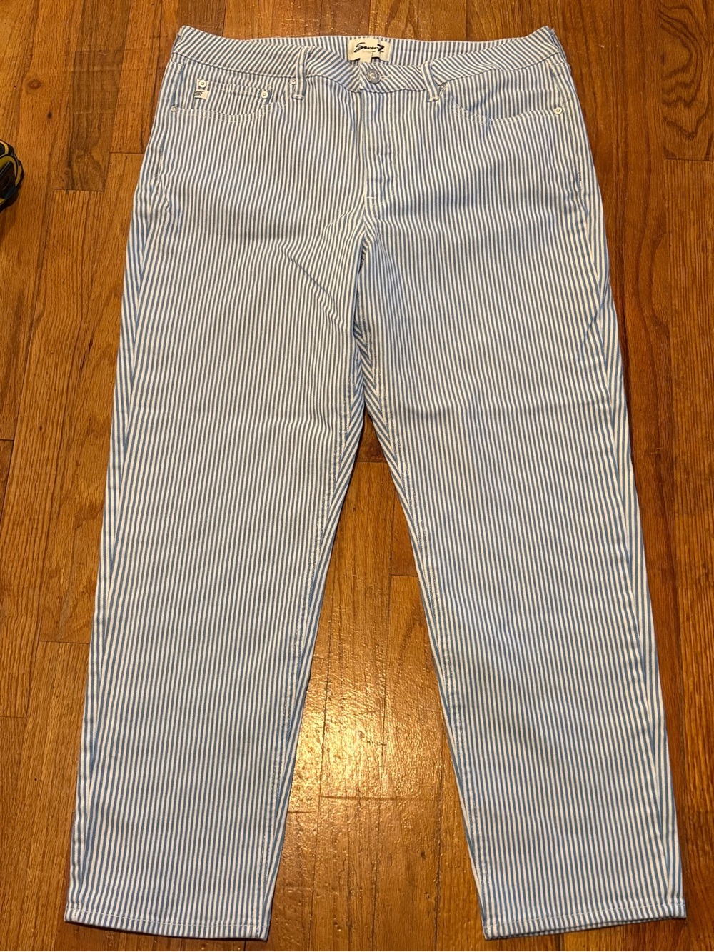 Seven7 Stripe Women’s Pants - Light Blue/White 14